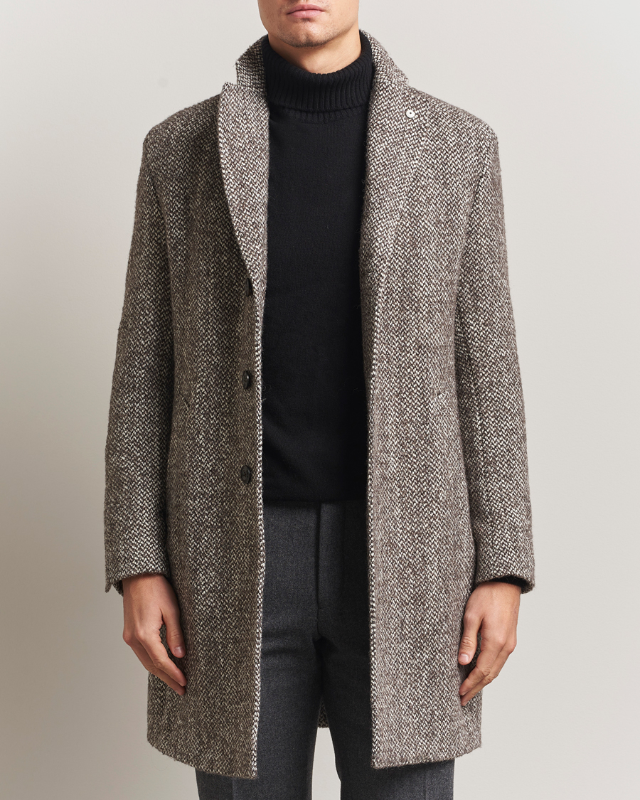 Herre | Jakker | L.B.M. 1911 | Structure Wool Coat Brown