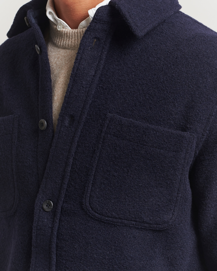 Herre | Skjorter | LES DEUX | Lennon Bouclé Overshirt Navy