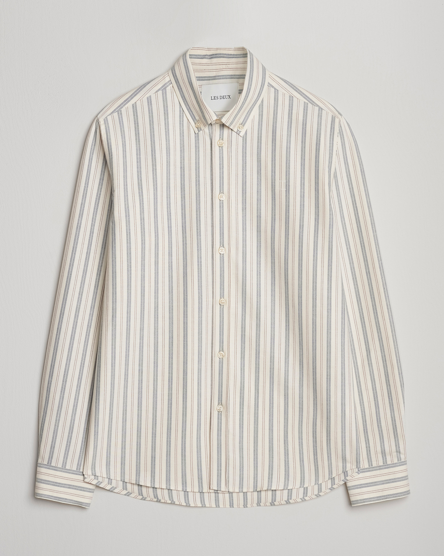 Herre | Skjorter | LES DEUX | Konrad Striped Oxford Shirt Light Ivory