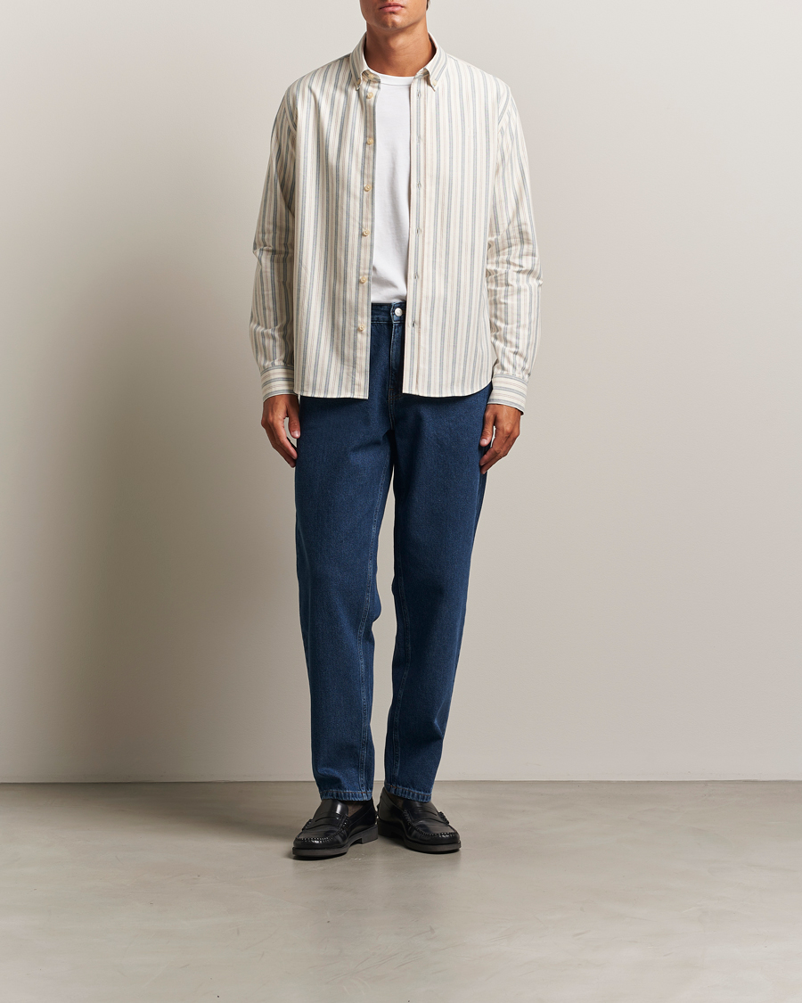Herre | Skjorter | LES DEUX | Konrad Striped Oxford Shirt Light Ivory