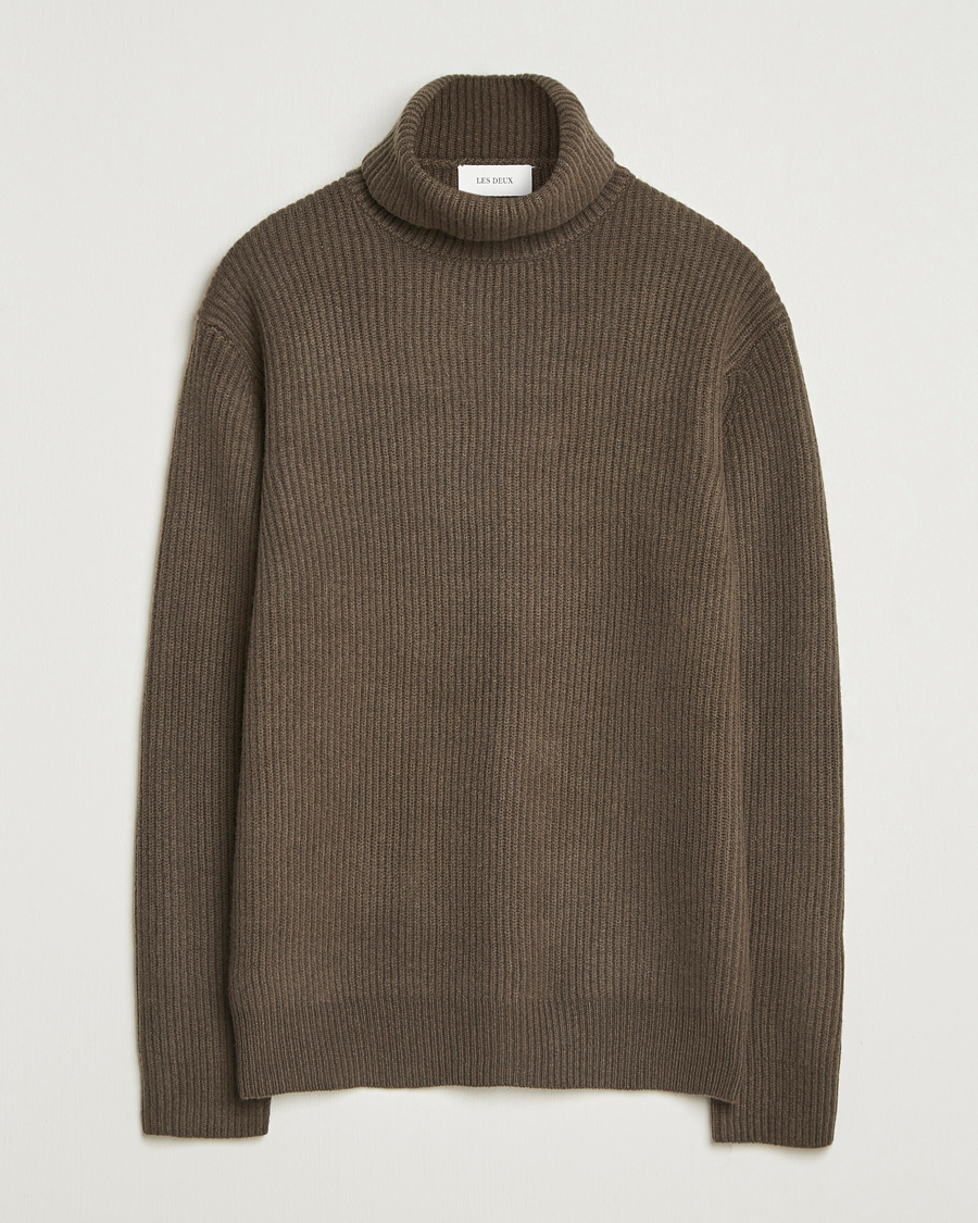 Herre | Trøjer | LES DEUX | Eddie Wool Rib Rollneck Teak