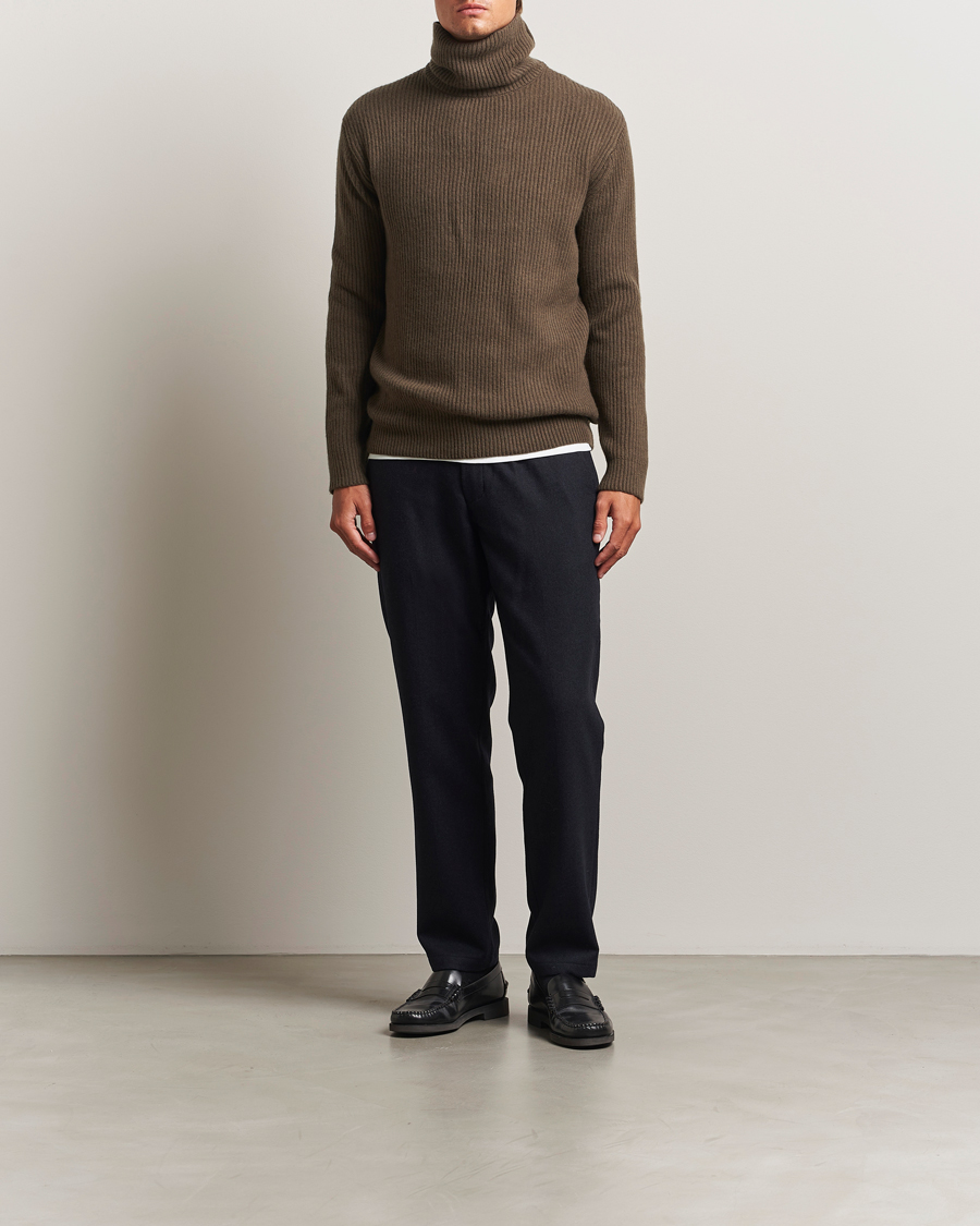 Herre | Trøjer | LES DEUX | Eddie Wool Rib Rollneck Teak