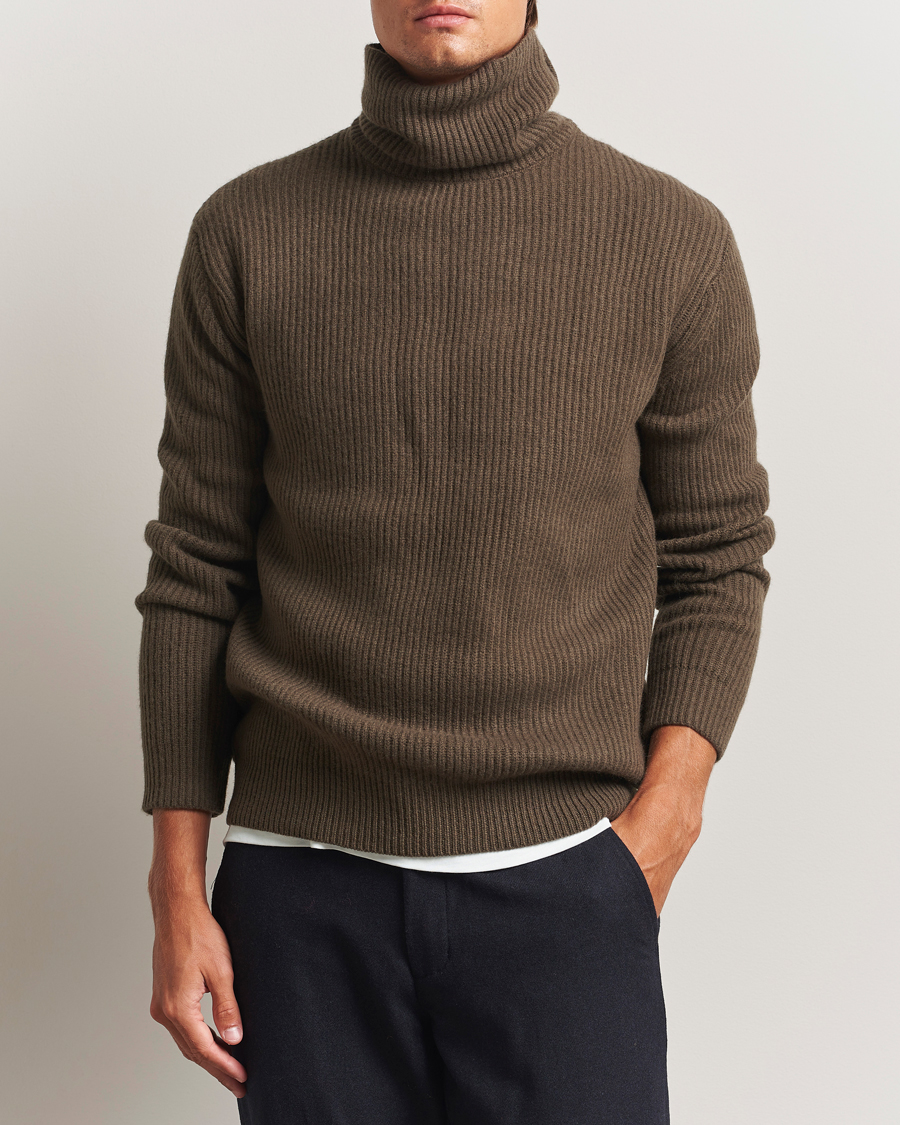 Herre | Trøjer | LES DEUX | Eddie Wool Rib Rollneck Teak