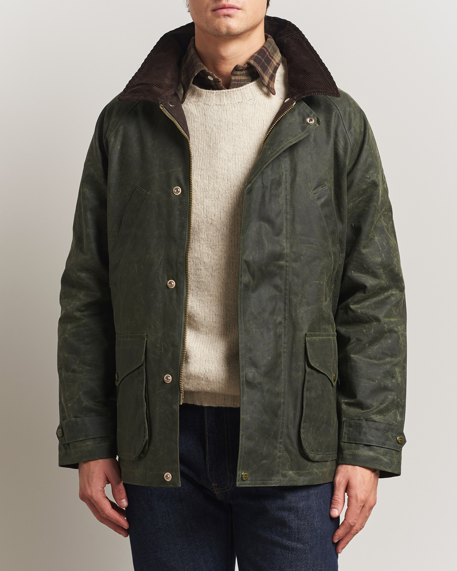 Herre | Jakker | Manifattura Ceccarelli | Rain Caban Wax Cloth Dark Green