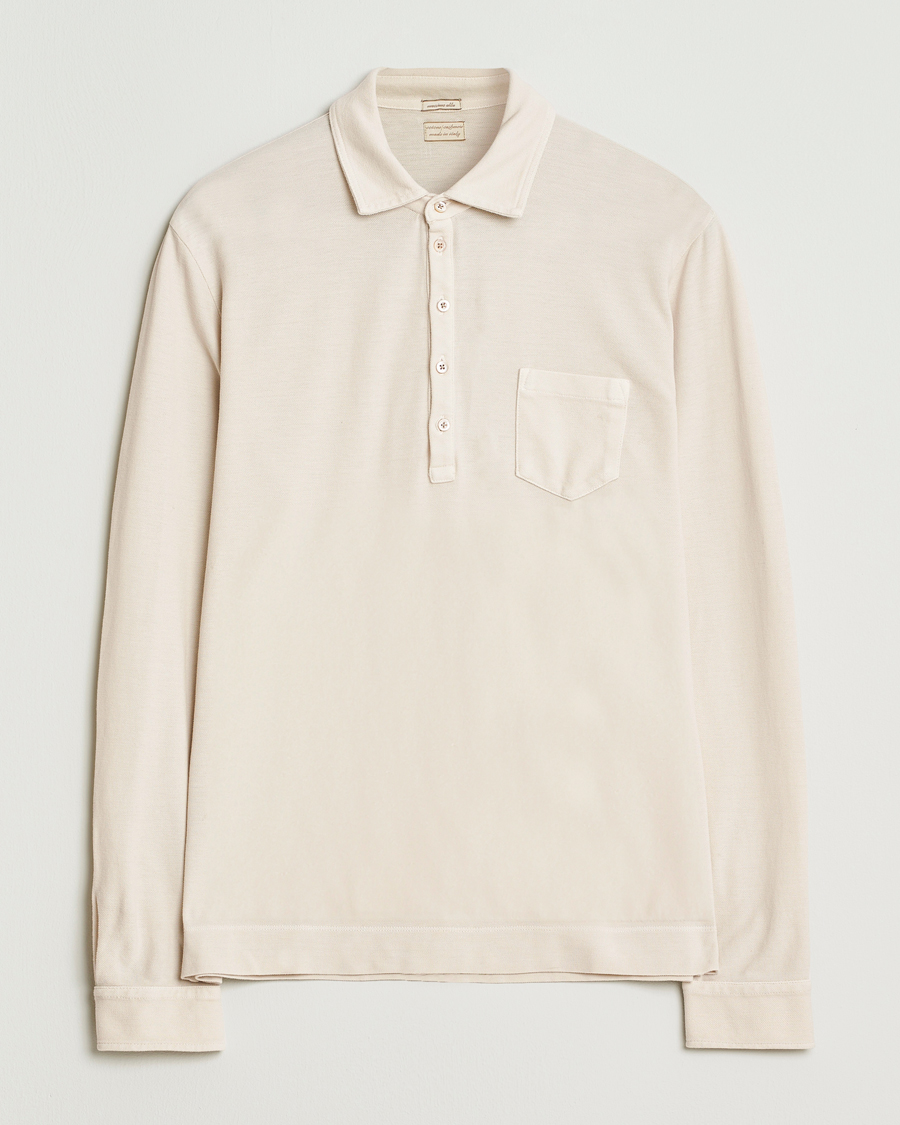 Herre | Polotrøjer | Massimo Alba | Ischia Cotton/Cashmere Long Sleeve Polo Off White