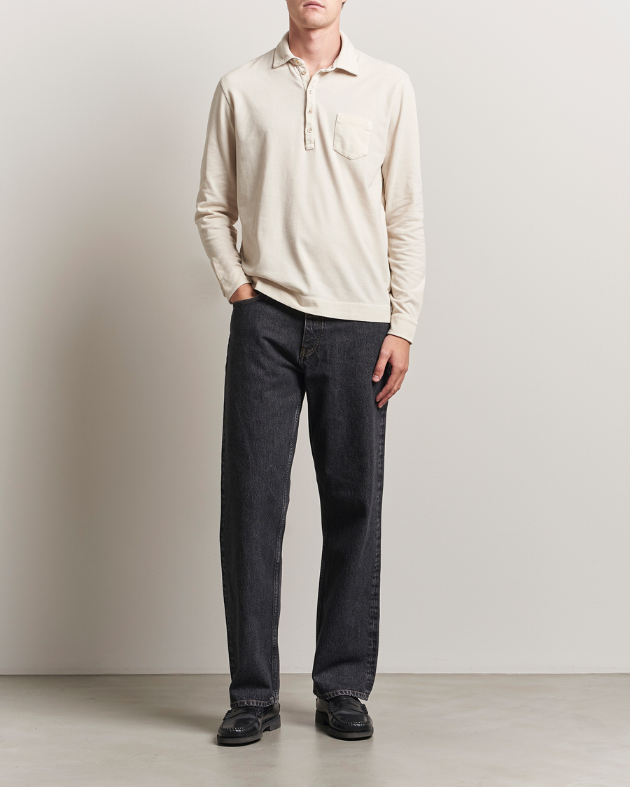 Herre | Polotrøjer | Massimo Alba | Ischia Cotton/Cashmere Long Sleeve Polo Off White