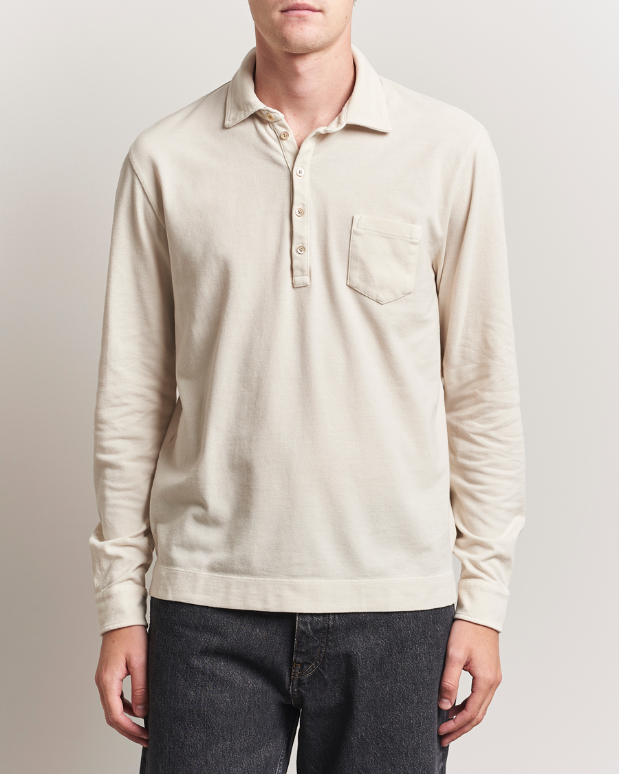 Herre | Polotrøjer | Massimo Alba | Ischia Cotton/Cashmere Long Sleeve Polo Off White