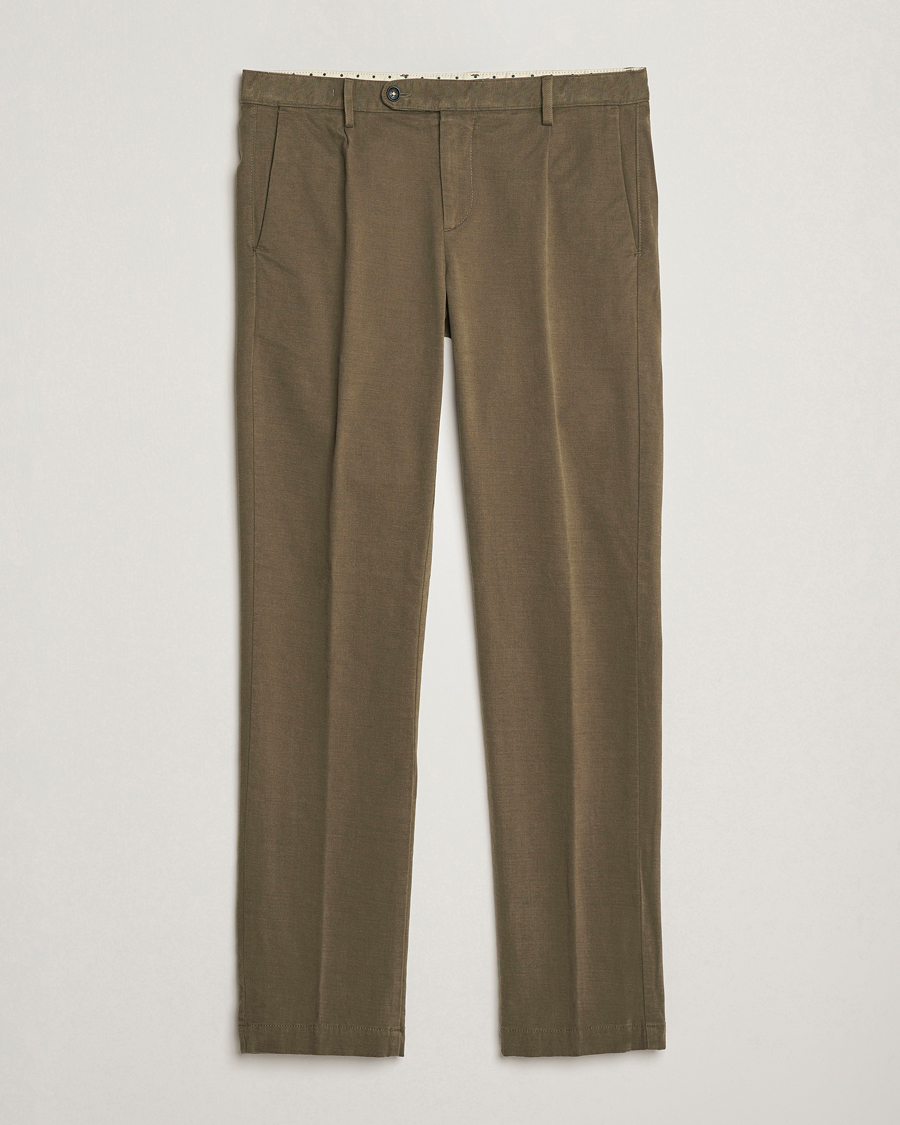Herre | Bukser | Massimo Alba | Ionio Pleated Moleskine Trousers Military