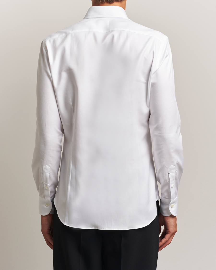 Herre | Skjorter | Mazzarelli | Soft Cotton Twill Button Down Shirt White