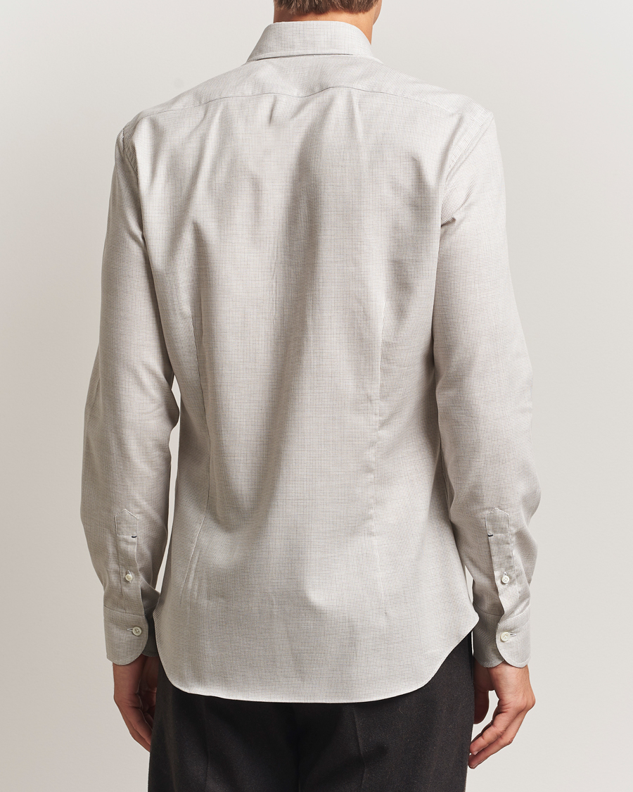 Herre | Skjorter | Mazzarelli | Soft Flannel Button Down Shirt Beige