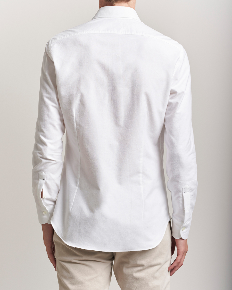 Herre | Skjorter | Mazzarelli | Soft Flannel Cut Away Shirt White