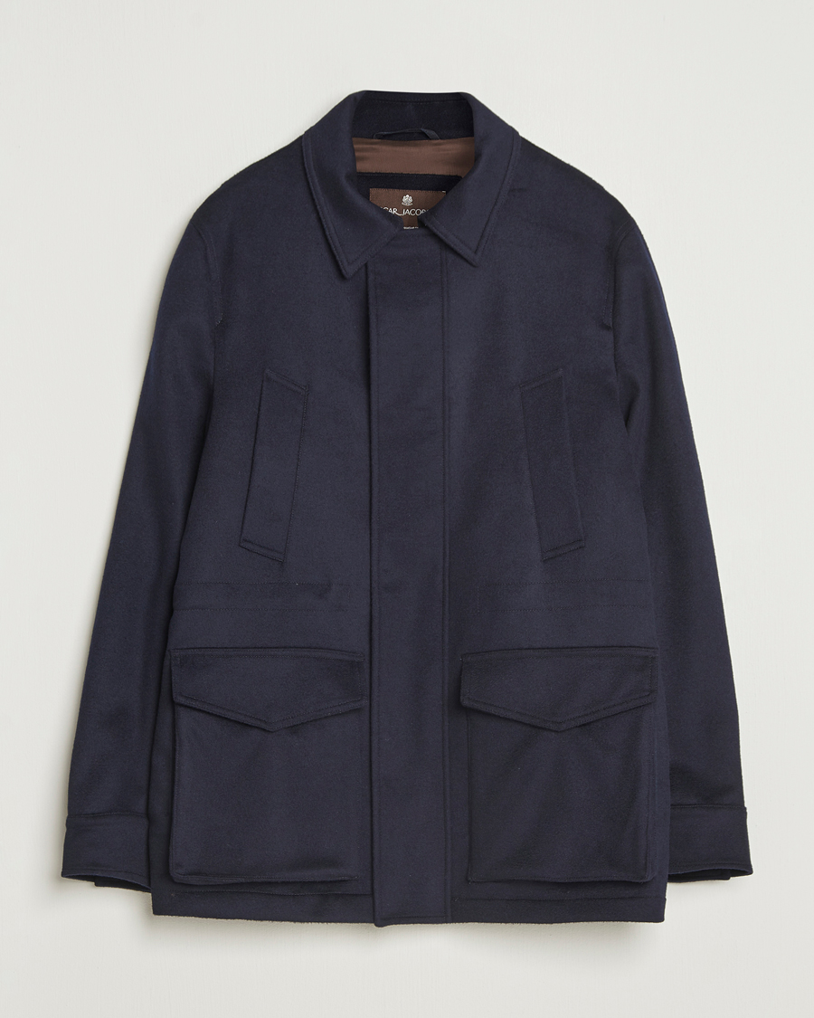 Herre | Jakker | Oscar Jacobson | Traveler Wool Jacket Navy