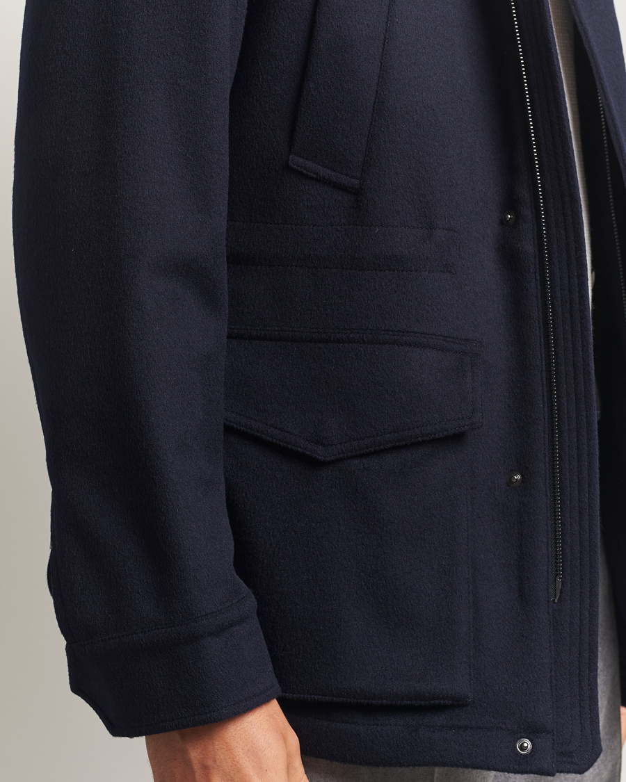 Herre | Jakker | Oscar Jacobson | Traveler Wool Jacket Navy