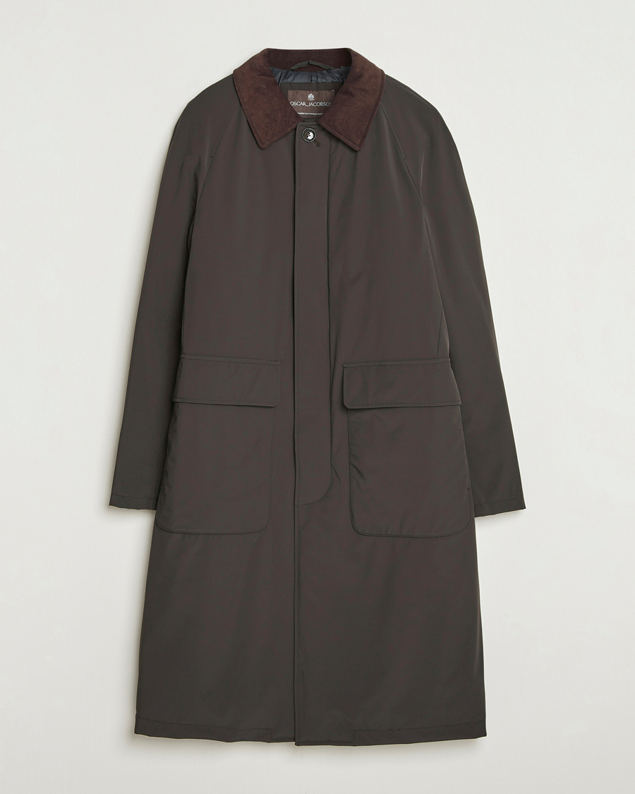 Herre | Jakker | Oscar Jacobson | Padded Raglan Nylon Coat Brown