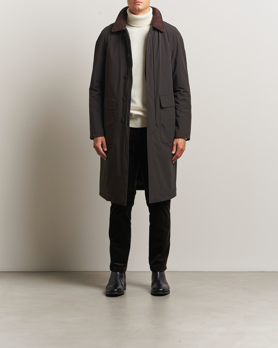 Herre | Jakker | Oscar Jacobson | Padded Raglan Nylon Coat Brown