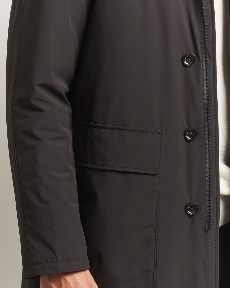 Herre | Jakker | Oscar Jacobson | Padded Raglan Nylon Coat Brown