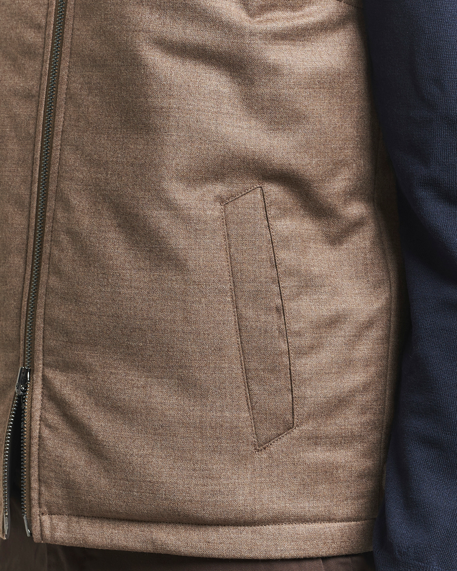 Herre | Jakker | Oscar Jacobson | Nylon/Wool Reversible Vest Brown