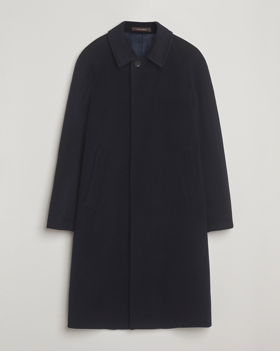 Herre | Jakker | Oscar Jacobson | Raglan Wool Coat Navy