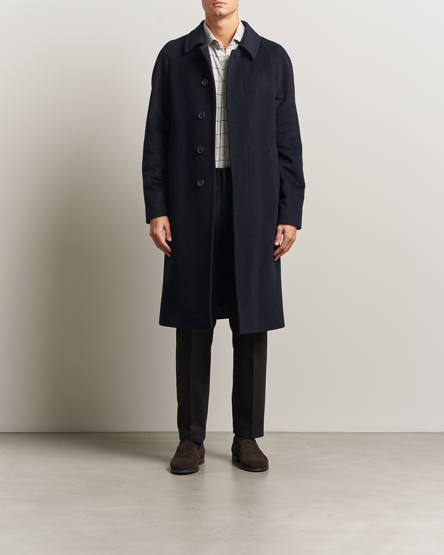 Herre | Jakker | Oscar Jacobson | Raglan Wool Coat Navy