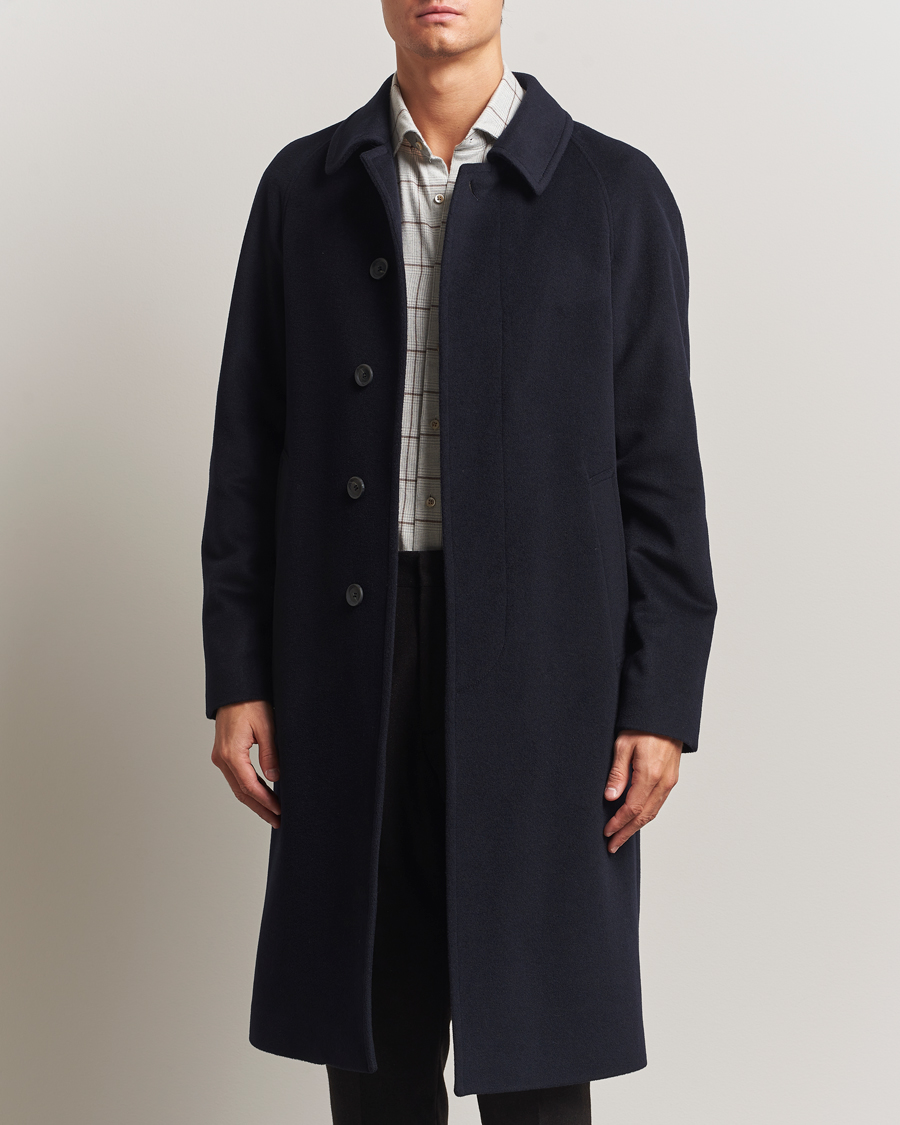 Herre | Jakker | Oscar Jacobson | Raglan Wool Coat Navy