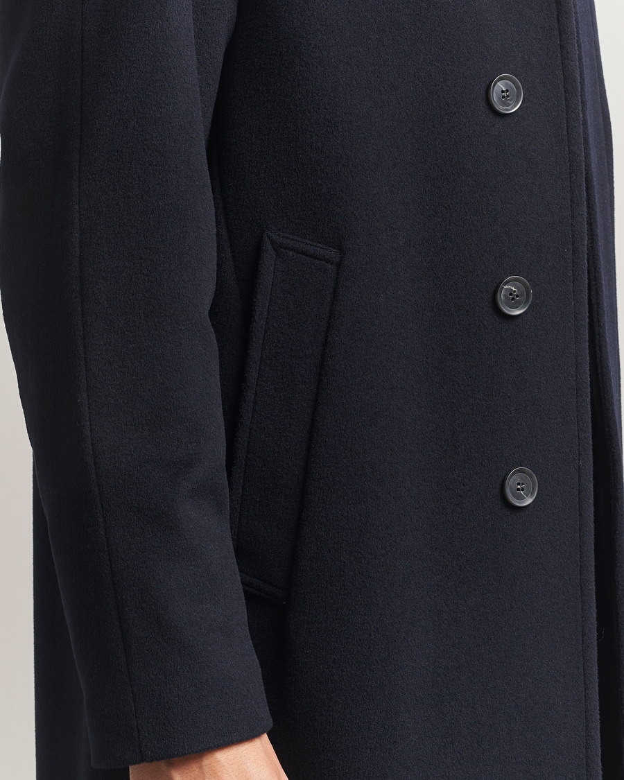 Herre | Jakker | Oscar Jacobson | Raglan Wool Coat Navy