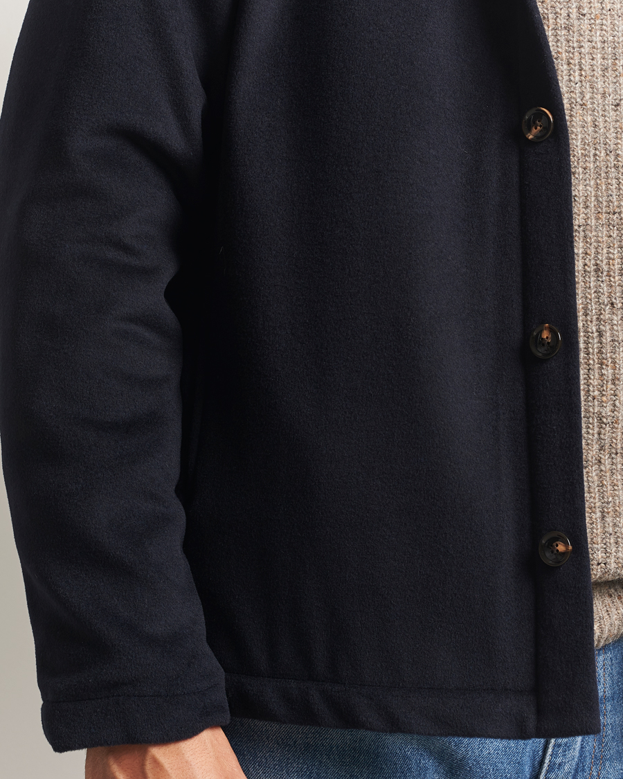 Herre | Jakker | Oscar Jacobson | Maddan Wool/Cashmere Shirt Jacket Navy