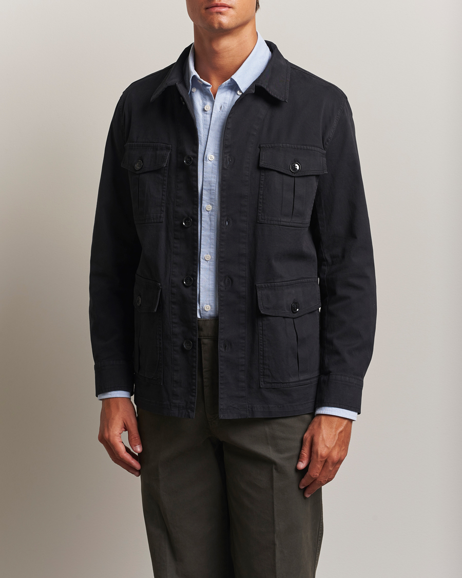 Herre | Skjorter | Oscar Jacobson | Safari Shirt Jacket Black