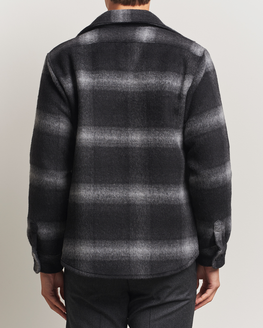 Herre | Jakker | Oscar Jacobson | Maverick Checked Wool Shirt Jacket Grey