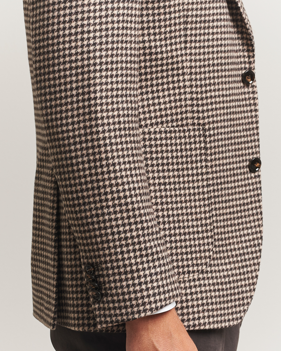 Herre | Blazere & jakker | Oscar Jacobson | Fogerty Houndstooth Wool Blazer Brown
