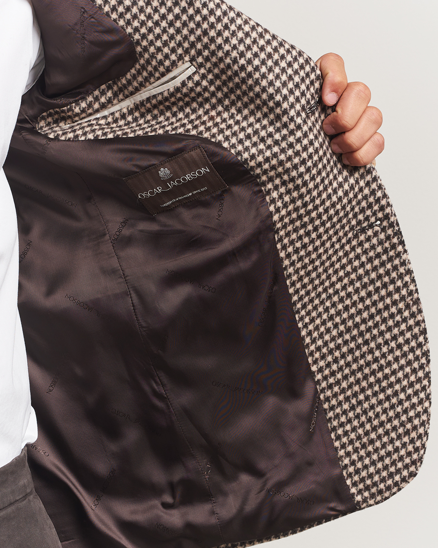 Herre | Blazere & jakker | Oscar Jacobson | Fogerty Houndstooth Wool Blazer Brown