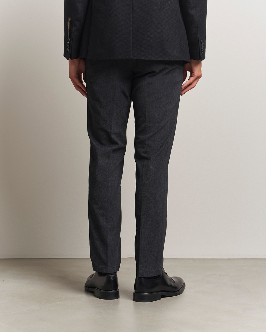 Herre | Bukser | Oscar Jacobson | Denz Brushed Melange Trousers Charcoal