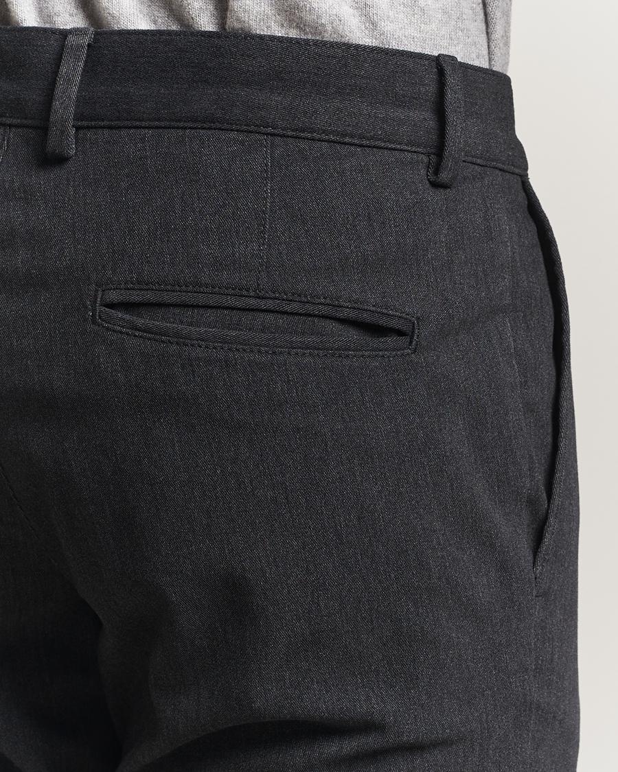 Herre | Bukser | Oscar Jacobson | Denz Brushed Melange Trousers Charcoal