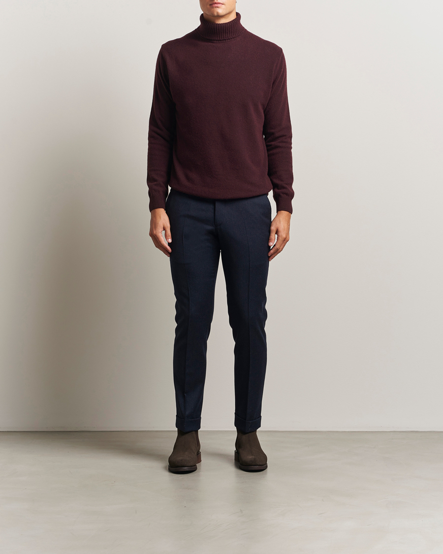 Herre | Trøjer | Oscar Jacobson | Salim Wool/Cashmere Rollneck Burgundy