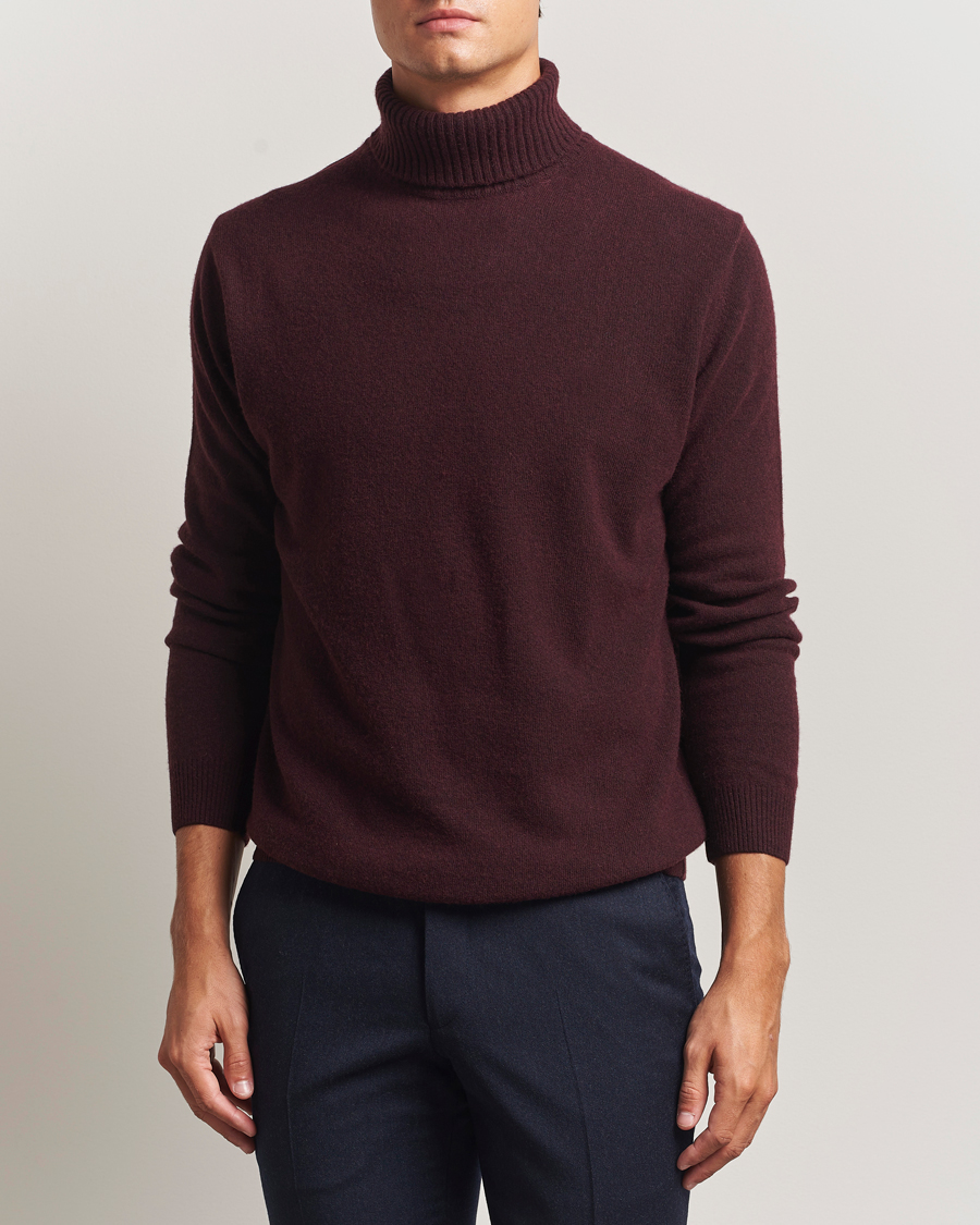 Herre | Trøjer | Oscar Jacobson | Salim Wool/Cashmere Rollneck Burgundy