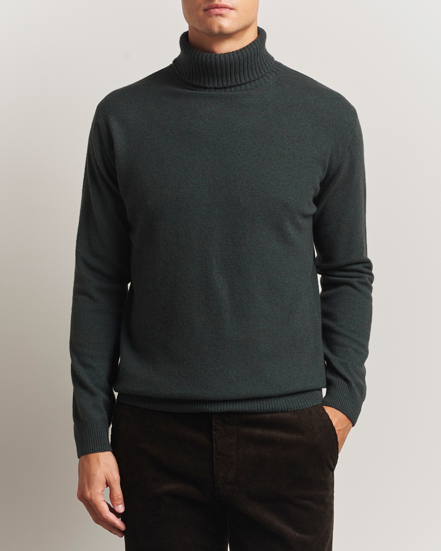 Herre | Trøjer | Oscar Jacobson | Salim Wool/Cashmere Rollneck Green