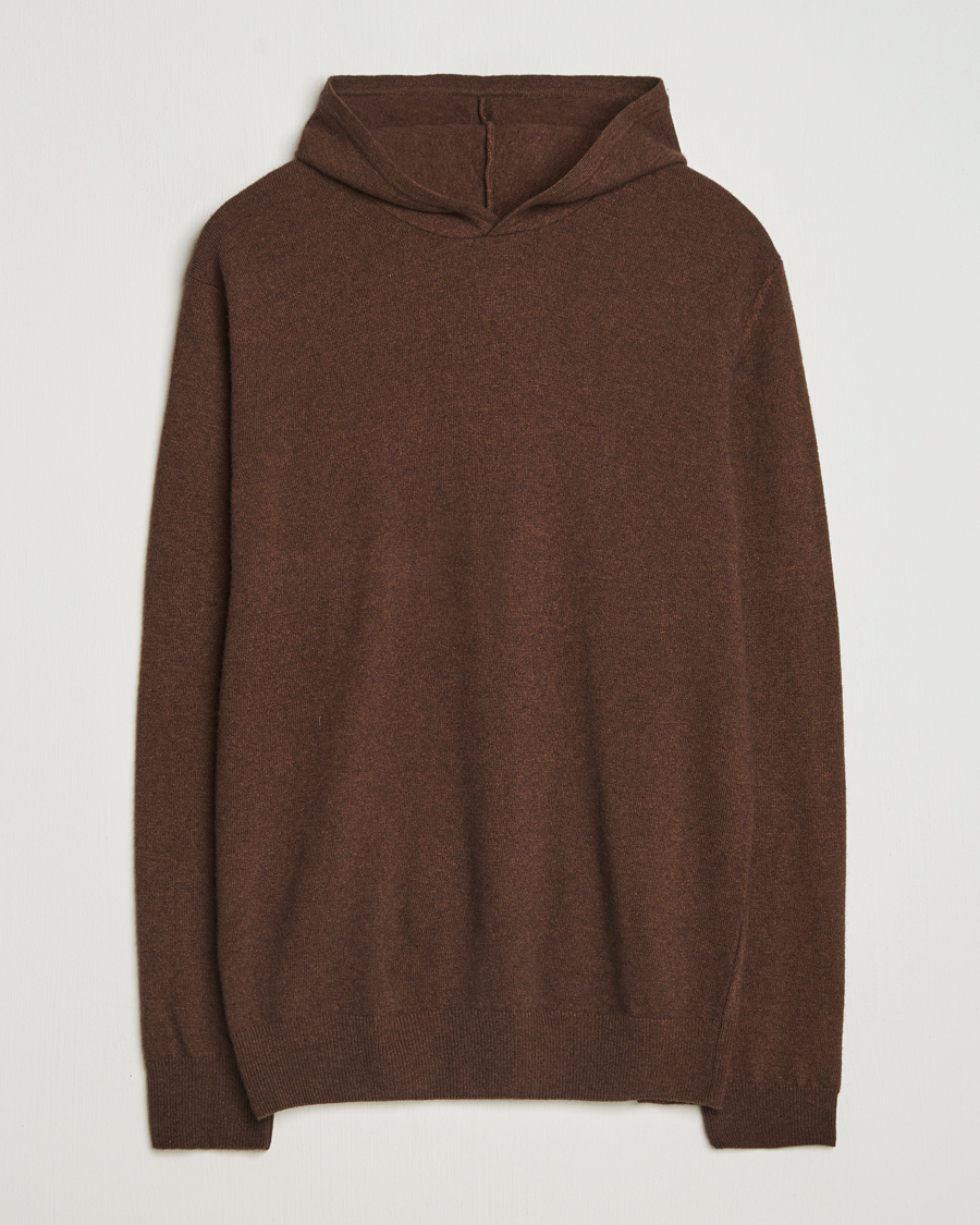 Herre | Trøjer | Oscar Jacobson | Pascal Wool/Cashmere Hoodie Brown