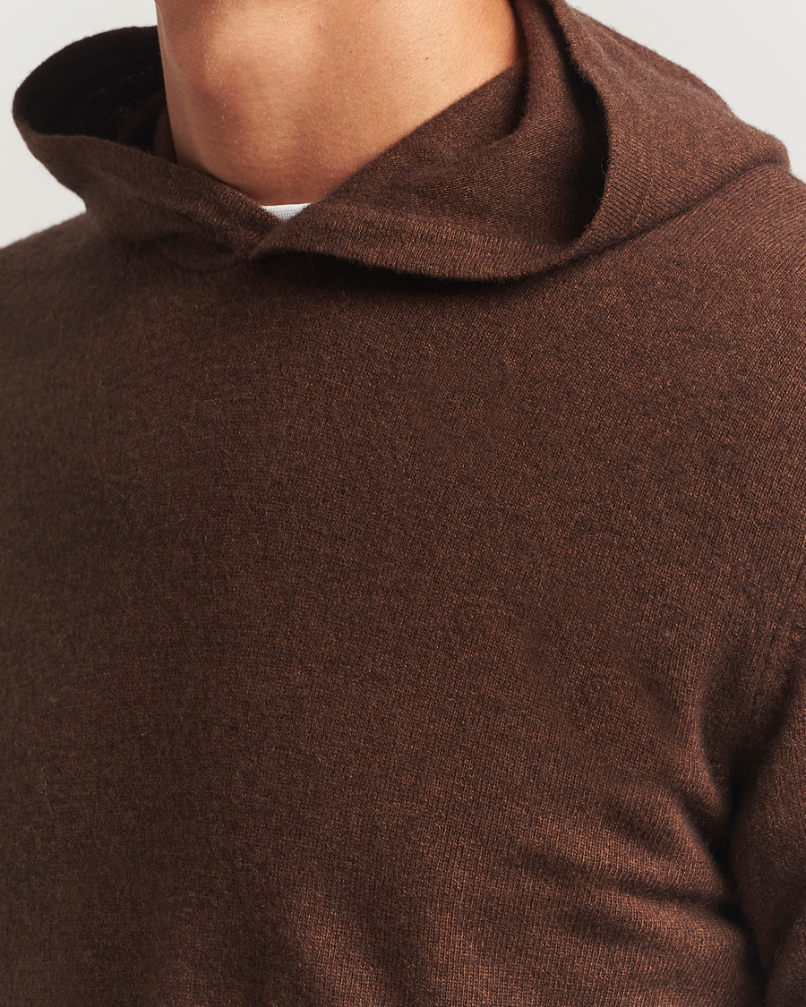 Herre | Trøjer | Oscar Jacobson | Pascal Wool/Cashmere Hoodie Brown