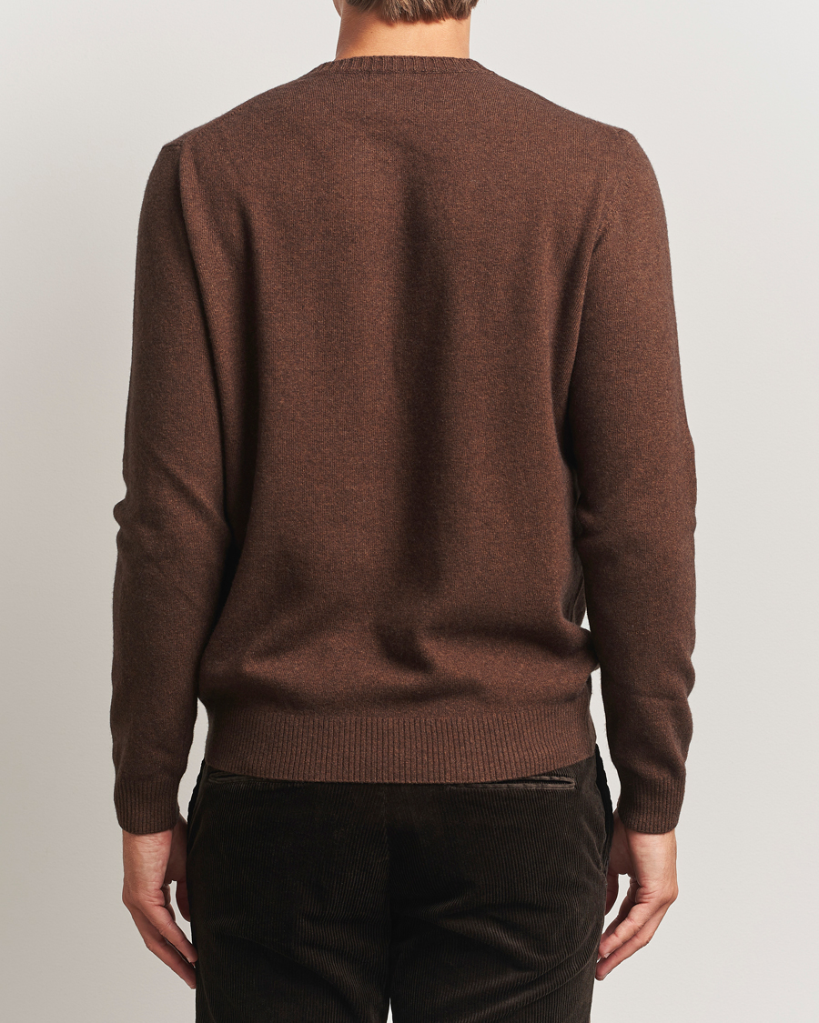 Herre | Trøjer | Oscar Jacobson | Valter Wool/Cashmere Round Neck Golden Brown