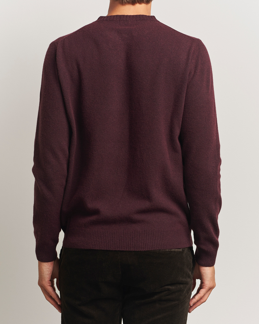 Herre | Trøjer | Oscar Jacobson | Valter Wool/Cashmere Round Neck Burgundy