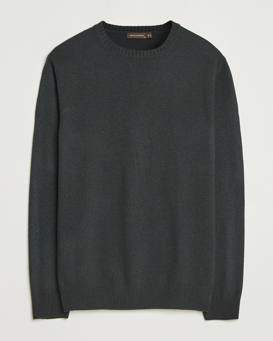 Herre | Trøjer | Oscar Jacobson | Valter Wool/Cashmere Round Neck Green