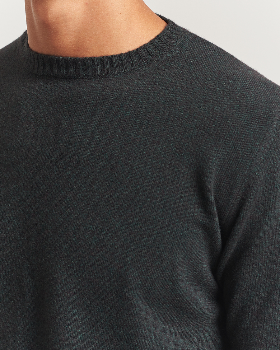 Herre | Trøjer | Oscar Jacobson | Valter Wool/Cashmere Round Neck Green