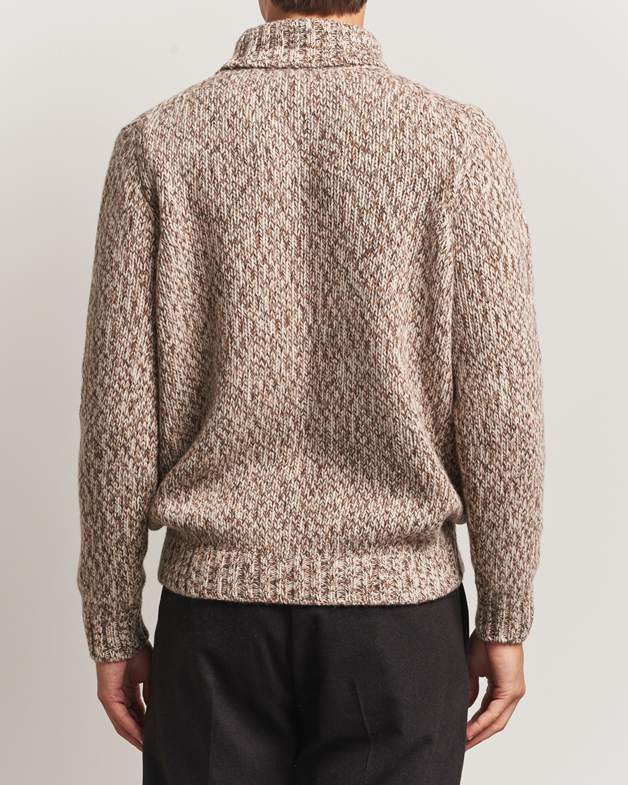 Herre | Trøjer | Oscar Jacobson | Mika Heavy Wool/Cotton Rollneck Beige