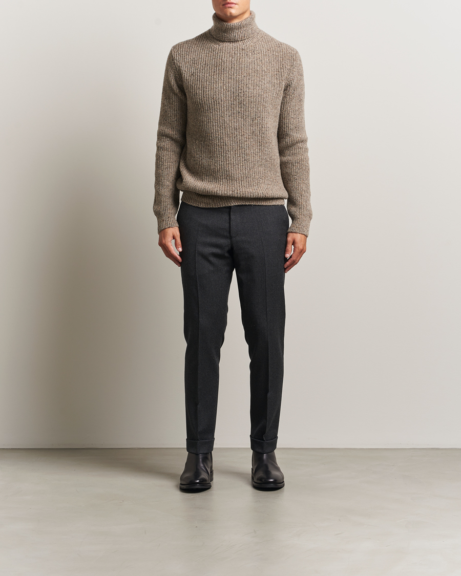 Herre | Trøjer | Oscar Jacobson | Mika Heavy Merino Rollneck Beige