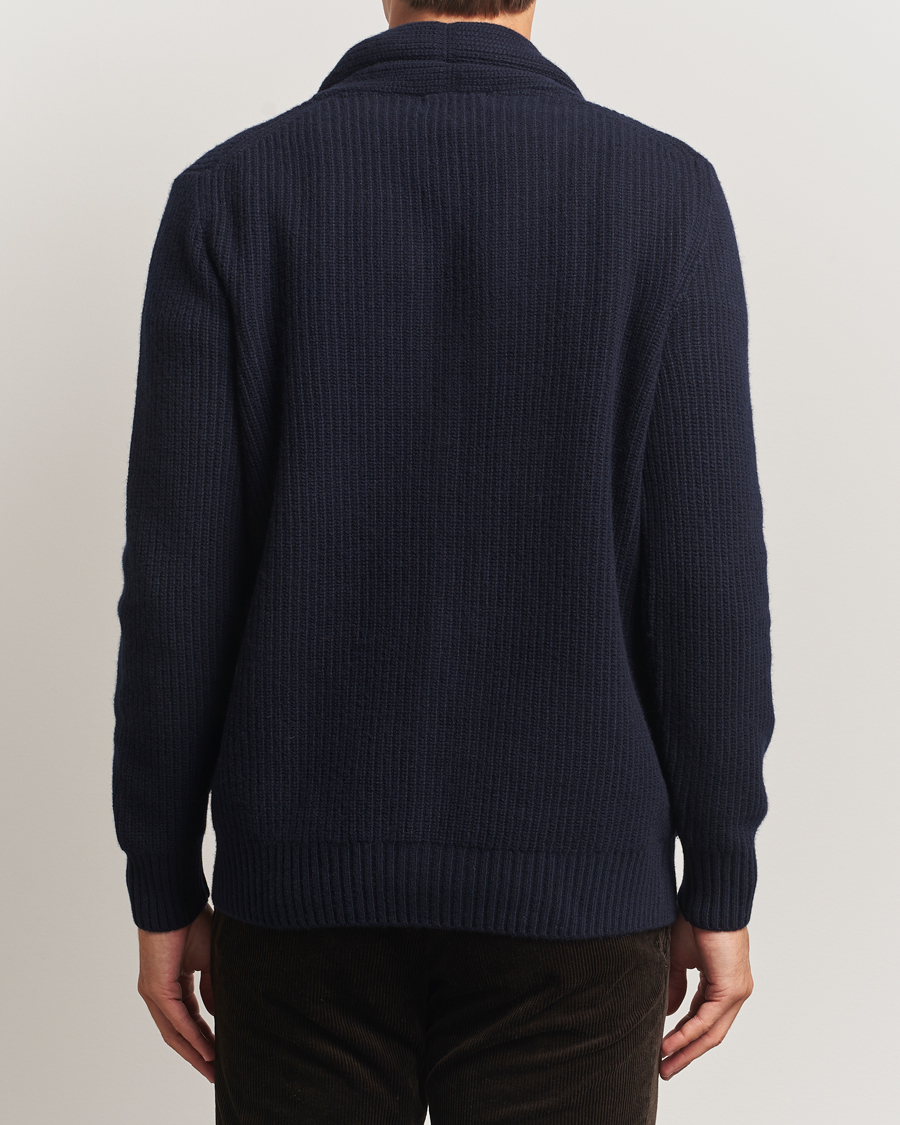 Herre | Trøjer | Oscar Jacobson | Roland Wool Cardigan Navy