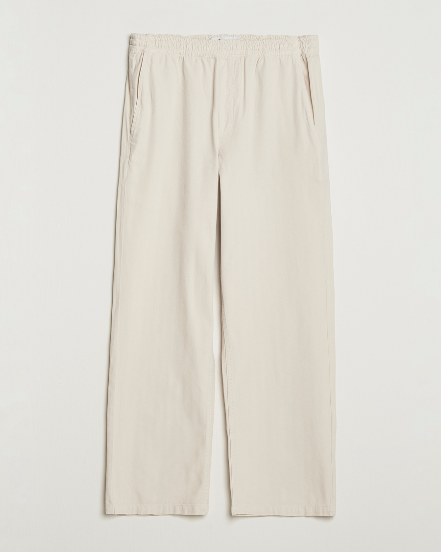 Herre | Bukser | Palmes | Lucien Herringbone Cotton Trousers White Sand