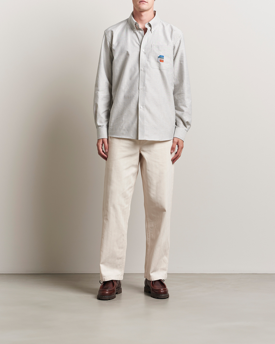 Herre | Bukser | Palmes | Lucien Herringbone Cotton Trousers White Sand