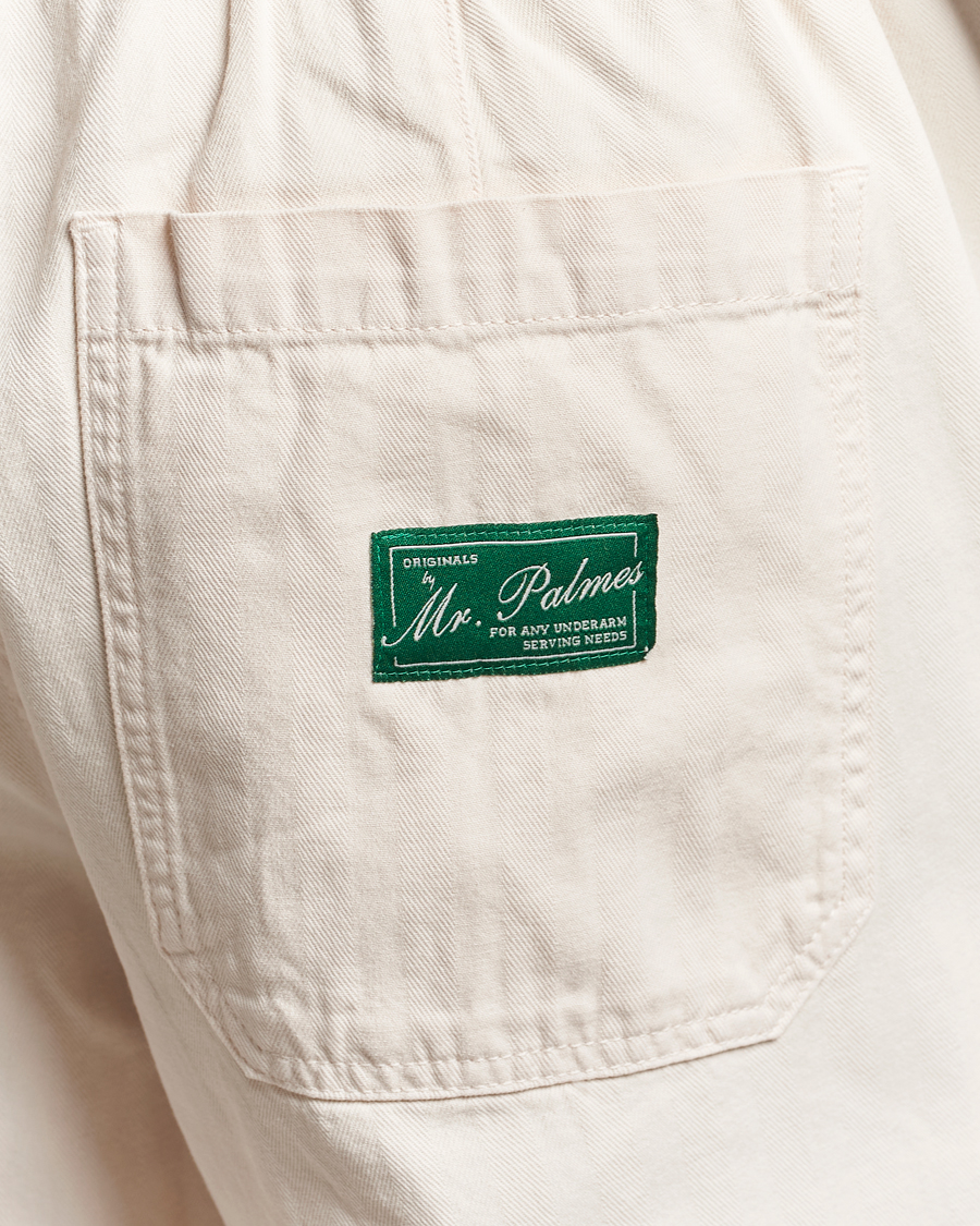 Herre | Bukser | Palmes | Lucien Herringbone Cotton Trousers White Sand