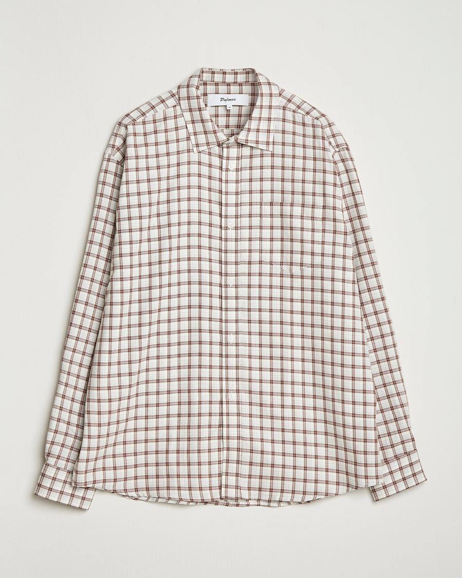 Herre | Skjorter | Palmes | Cotton/Merino Shirt White/Brown