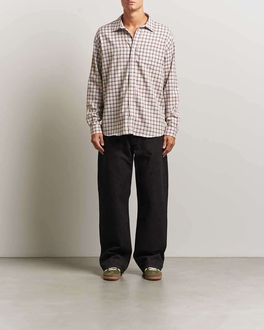Herre | Skjorter | Palmes | Cotton/Merino Shirt White/Brown
