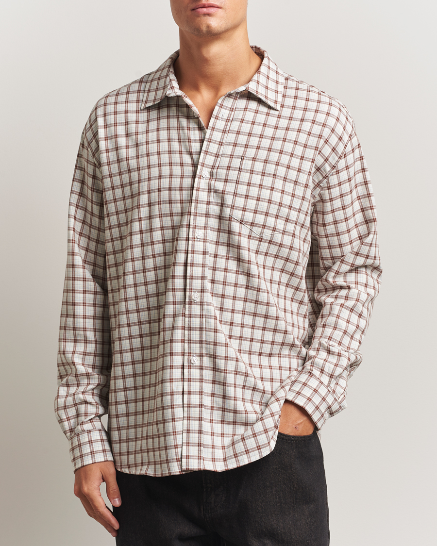 Herre | Skjorter | Palmes | Cotton/Merino Shirt White/Brown